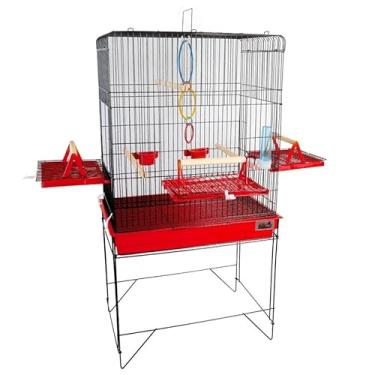 Imagem de VIVEIRO GAIOLA CALOPSITA PASSÁROS AVES TRIPLEX JEL PLAST (ATENÇÃO DOIS MODELOS NO ANÚNCIO LEIA A DESCRIÇÃO)(CONFORT BLACK-VERMELHO)