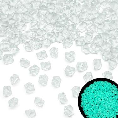 Imagem de Kaiyuan Dynasty 500 peças 11-14 mm cristal falso branco gelo pedra luminosa pedra de cristal artificial pedra de gelo triturado acrílico para enchimento de vasos decoração de aquário decoração de casa