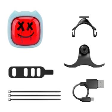 Imagem de MotiveTech Luz Traseira de LED para Bicicleta, Lanterna Traseira Expression, Luz de Advertência para Ciclismo Masculino, para Esportes, Ciclismo Noturno, Verde Claro Vermelho