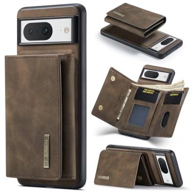 Imagem de Capa carteira de couro magnética destacável 2 em 1 para Google Pixel 8, com 7 compartimentos para cartão + compartimento para dinheiro, recurso de suporte, TPU à prova de choque e capa de telefone de