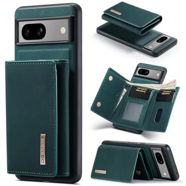 Imagem de Capa carteira de couro magnética destacável 2 em 1 para Google Pixel 8a, com 7 compartimentos para cartão + compartimento para dinheiro, recurso de suporte, TPU à prova de choque e capa de telefone de