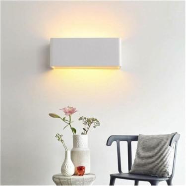 Imagem de WLHAZMWY Lâmpada de parede moderna lâmpada de arandela para quarto sala de estar corredor cabeceira luminária pendente com design de espelho (6w 20 cm, branco quente)