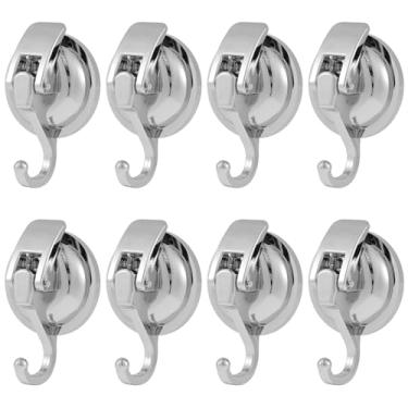 Imagem de XDINGYY 8 peças gancho de ventosa 6,8 kg gancho de chuveiro resistente a vácuo sem perfuração reutilizável ventosa cabide roupão casaco guirlanda para cozinha, banheiro, banheiro