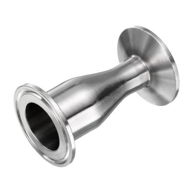 Imagem de PATIKIL Encaixe redutor de encaixe sanitário, aço inoxidável 304 tubo de 1-1/10.2 cm OD x tubo de 3/10.2 cm OD 3.8 cm braçadeira sanitária tripla flange de virola de 50,5 mm, prata