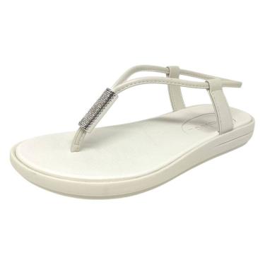 Imagem de Sandália Feminina Papete de Dedo Metalizado Conforto Moleca