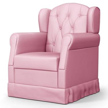 Imagem de Poltrona de Amamentação Fixa Letícia Sintético Rosa - Phoenix