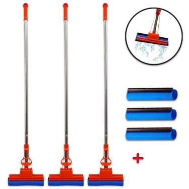 Imagem de Kit 3 Unidades Rodo Mágico 27 Cm Com 3 Refis - VendasShop Utensilios d