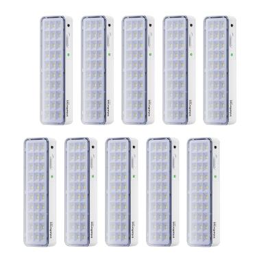 Imagem de Kit 10 Luminárias de Emergência Led Intelbrás Autônoma Lea 31 com 30 Leds Branco Bivolt