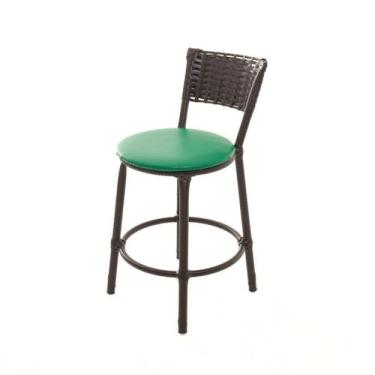 Imagem de Banqueta Baixa Encapada Junco CAFÉ Area Gourmet - ESPAÇO JUNCO, Verde