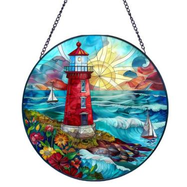 Imagem de Janela de vitral Suncatcher suspensa Rosporxin 20cm