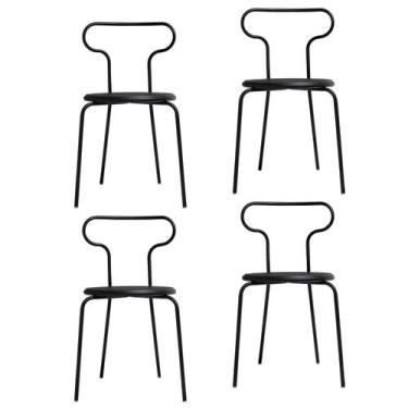 Imagem de Kit 4 Cadeiras Base Tubular Fixa Fantasminha Chef - Prima Design