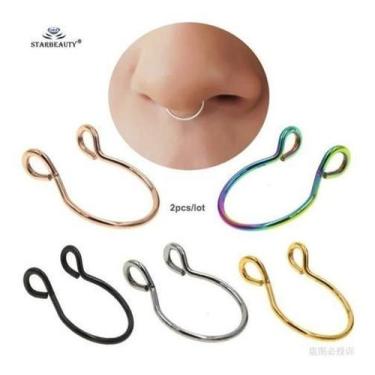 Imagem de Piercing Nariz Septo Argola Falso - Dourado - De Castro Joias
