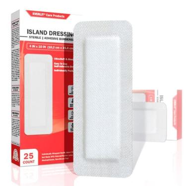 Imagem de Island Dressing EVERLIT Bordered Gauze, grande, 4x10 cm (pacote com 25