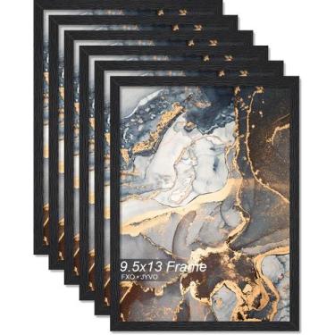 Imagem de Porta-retratos Fxojyvo Engineered Wood 24x33cm, preto, conjunto de 6