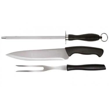 Imagem de Kit Para Churrasco 3 Peças Style Cabo Preto - Wellhome