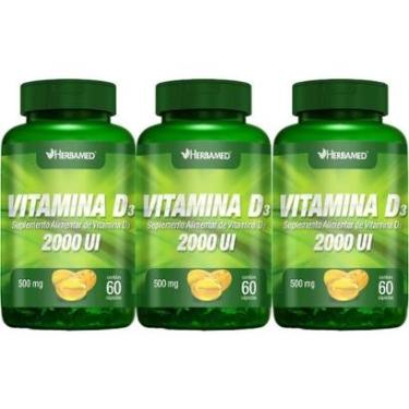 Imagem de Kit 3X Vitamina D3 2000UI - 60 Cápsulas - Herbamed-Masculino