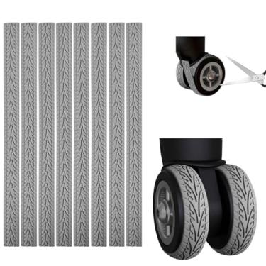 Imagem de Capas de roda de bagagem, capas protetoras de roda de silicone, redução de ruído, protetores de absorção de choque | Corte para ajuste para rodas giratórias de mala e rodízios de cadeira de escritório