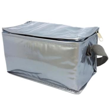 Imagem de Bolsa Térmica 3 Litros Prata para Transporte de Alimentos e Bebidas – Ideal para Lazer, Viagens e Uso Diário