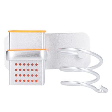 Imagem de Suporte para secador de cabelo, fixado na parede, tamanho universal, alumínio, suporte para secador de cabelo, produtos de higiene pessoal