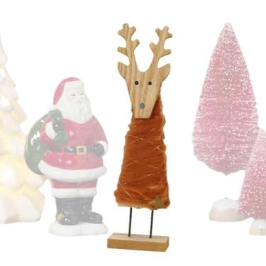 Imagem de Árvore de Natal de feltro de lã, decorações para árvores de renas de feltro de - Escultura de mesa artesanal,Suprimentos de layout de artesanato de inverno, decorações de mesa artificiais para noites