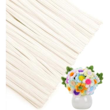 Imagem de IOOLEEM Limpadores de cachimbos, 200 peças de branco pastel, materiais para artes e artesanato, ideias para atividades de projetos de arte.