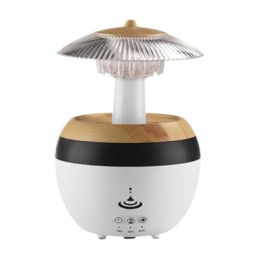 Imagem de Baoblaze Umidificador de mesa Raindrop com difusor de óleos essenciais e luzes coloridas para quarto de bebê e residências.