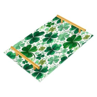 Imagem de Wassud Bandeja de banheiro de trevo de quatro folhas com alças organizador de perfume de joias de acrílico para banheiro, quarto, cozinha, balcão de 30 x 20 cm