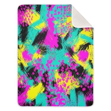 Imagem de Wassud Manta macia para bebês com formas abstratas para meninos e meninas, 76 x 101 cm, para bebês e recém-nascidos, essencial e aconchegante, para berçário, viagem, carrinho de bebê