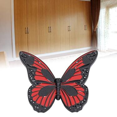 Imagem de Puxador de borboleta de liga de zinco, puxador de armário de gaveta minimalista moderno, ferragens para móveis, para gavetas, armários, portas de guarda-roupa (vermelho)