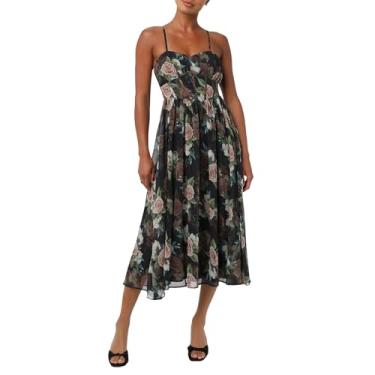 Imagem de Lulus Vestido midi feminino Linda espartilho, Preto, PP