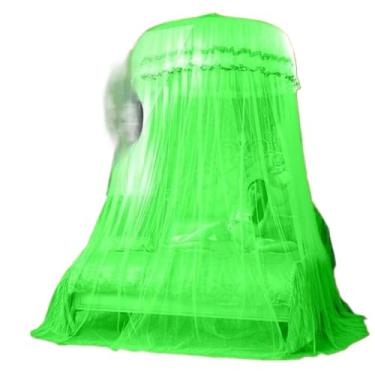 Imagem de Mosquiteiro de Teto Indiano Gigante para Cama Casal Queen King, 13,5m, Altura 3m, Aro 1m, Proteção Contra Mosquitos(verde)