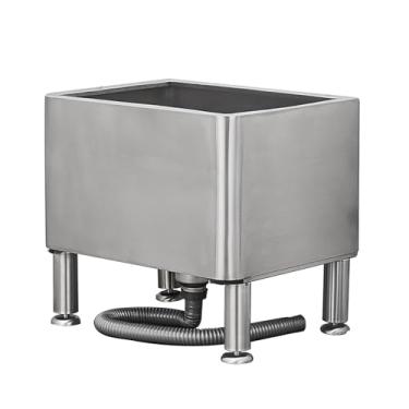 Imagem de Bacia de serviço de esfregão de aço inoxidável, pia de esfregão de montagem no chão, pia de restaurante de cozinha comercial, banheira de lavanderia de aço inoxidável para quintal de garagem interna e