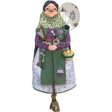 Imagem de CADWON Boneca de bruxa de cozinha feita à mão, pingente de boa sorte, boneca de cozinha encantadora, decoração de cozinha, presente exclusivo para amigos que amam cozinhar (C, 1 peça)