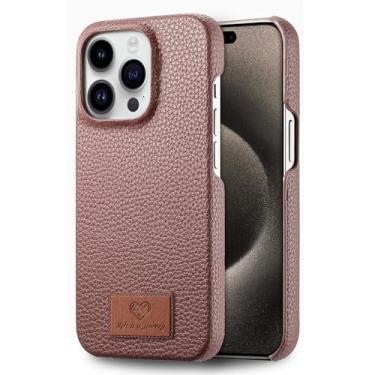 Imagem de Capa para iPhone 16/16 plus/16 pro/16 pro max, capa de proteção fina de couro antiarranhões, forro de microfibra à prova de choque para câmera