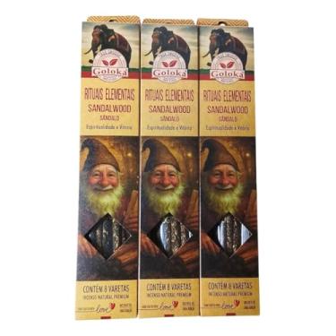 Imagem de Incenso Goloka Smudge Natural Premium Ritual Elemental - Sândalo 3 caixas