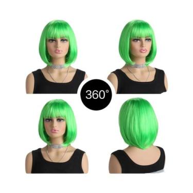 Imagem de Peruca Curta Resistente Ao Calor Com Franja Para Mulheres, Fantasia De