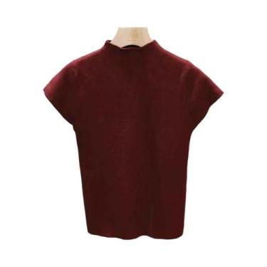 Imagem de Camiseta Feminina De Malha Slim Fit Com Manga Curta E Decote Redondo E