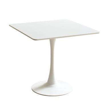 Imagem de Mesa de centro moderna para casa, mesa de jantar quadrada branca, mesa de jantar para apartamentos pequenos, mesa de centro casual, mesa redonda para varanda