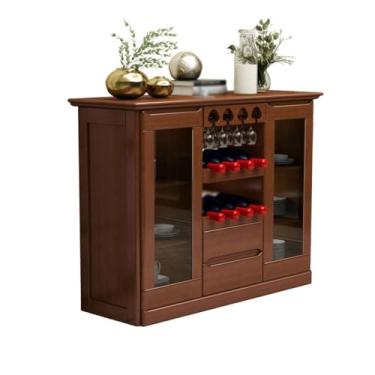 Imagem de Armário de buffet chinês criativo armário de vinho de madeira maciça restaurante multifuncional aparador de jantar doméstico armário de armazenamento de cozinha