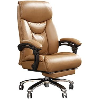 Imagem de Cadeira executiva executiva cadeira executiva de couro PU ajustável com capacidade de 181 kg, cadeira executiva ergonômica confortável, cadeira de jogos em casa com apoio para os pés, cadeira de chefe