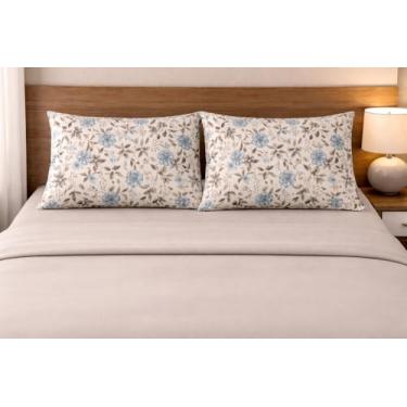 Imagem de Kit de Lençol Queen Qualidade Durabilidade Conforto Malha 100% Algodão Colorido (Bege)