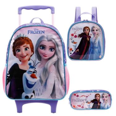 Imagem de Kit Mochila Rodinhas Lancheira e Estojo FROZEN Xeryus 11460-Unissex
