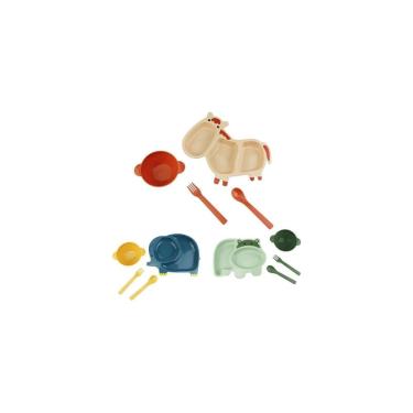 Imagem de Conjunto Refeição Infantil Papinha Prato E Talher Lanche