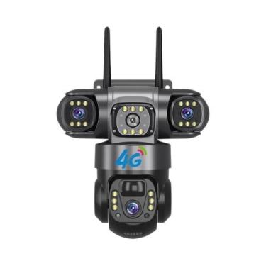 Imagem de Câmera Solar HD De 15MP Com SIM 4G, 3 Lentes, Zoom De 10X, Visão Notur