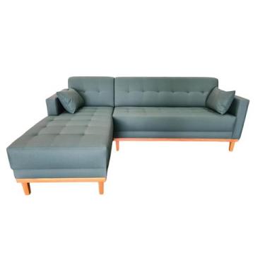 Imagem de Sofá  Chaise Gianni Lado Esquerdo Tecido Acquablock Pé Base Madeira  2