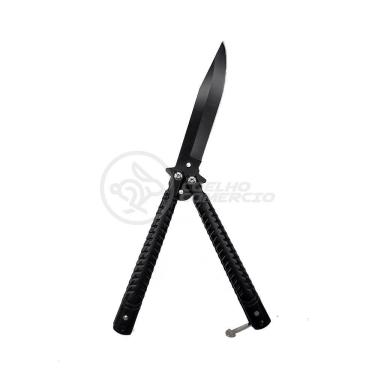 Imagem de Canivete Knife Black Butterfly Com Fio Manobras Preta Borboleta Dobrável De Aço Inoxidável