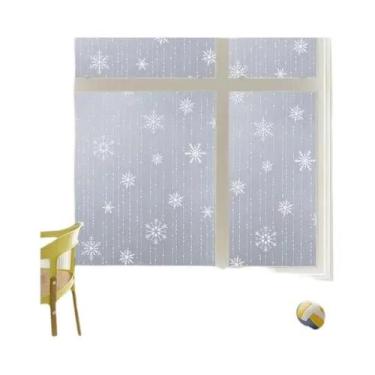 Imagem de Filme De Vidro Fosco Decorativo 3D Vinílico Não Adesivo Para Banheiro 