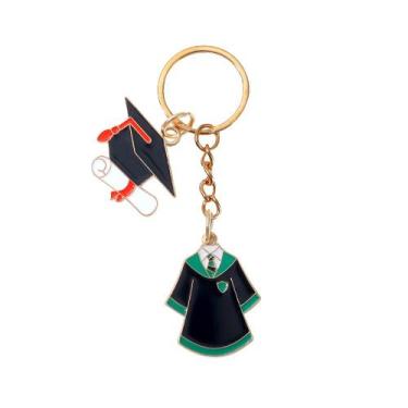 Imagem de Chaveiro, boné e vestido de formatura, liga de zinco, borla acadêmica 