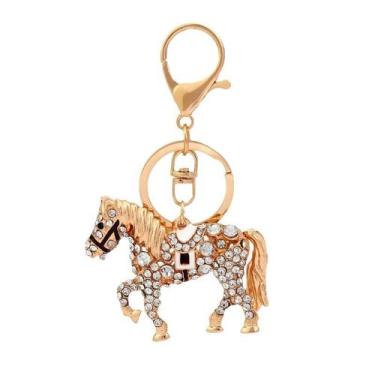 Imagem de Chaveiro Zodiac Horse com strass, liga de zinco de 5,7 cm - yiweisai