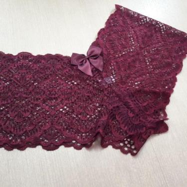 Imagem de Caleçon em Renda Sedosa Cor:VinhoTamanho:M - Ternura Íntima, Vinho, M